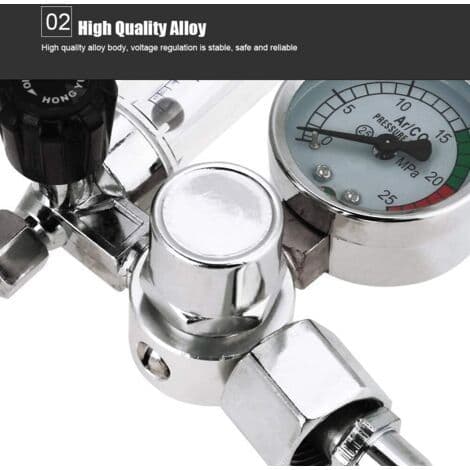 1 - Flowmeter - Trykregulator - Til argongas - Flowstabilisering og præcis visning - Svejsning og industri.