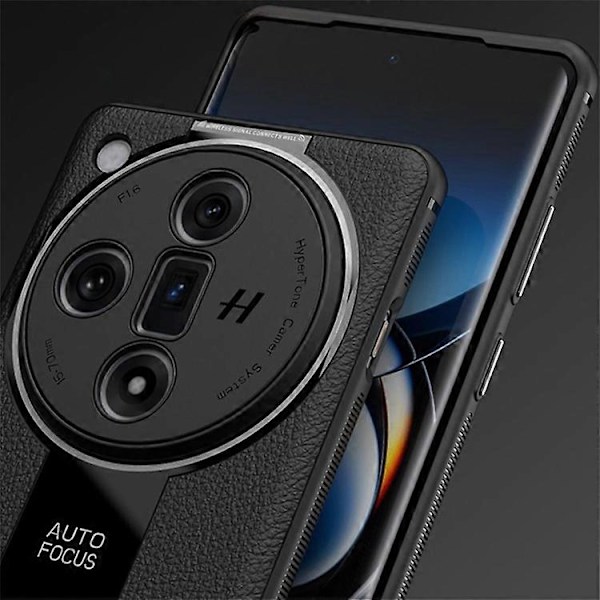 Q.COO Kompatibelt Skal för Oppo Find X7 5G PU Läder+TPU+Akryl Anti-repor Mobilskal Red