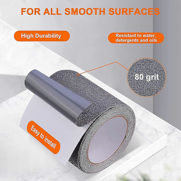 Skridsikker Tape, 10cm*5m/4in*16ft Anti-skrid Tape til Trin, Skridsikker Selvklæbende Tape, Høj Trækkraft Sikkerhedstape, Skridsikker Tape Udendørs Vandtæt, Hold