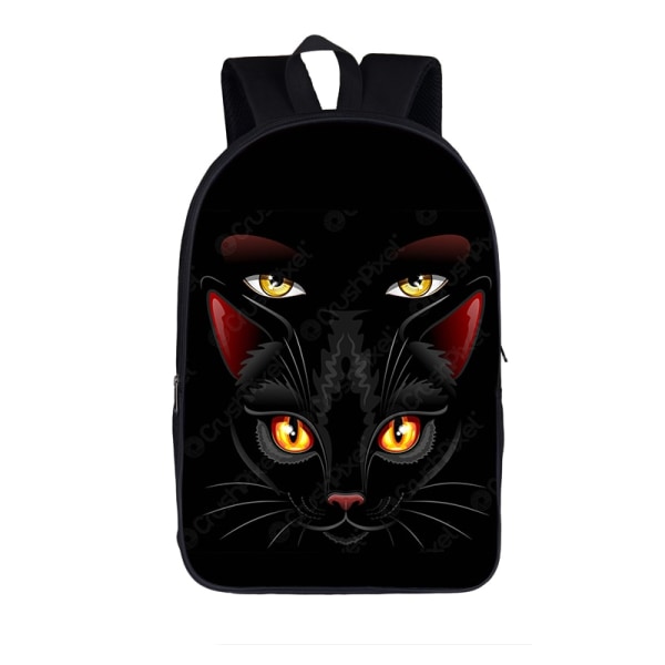 Witch Black Cat Print Reppu Miehet Naiset Noituus / Voodoo Doll Olkalaukku Teinit Lapset Koululaukku style 15