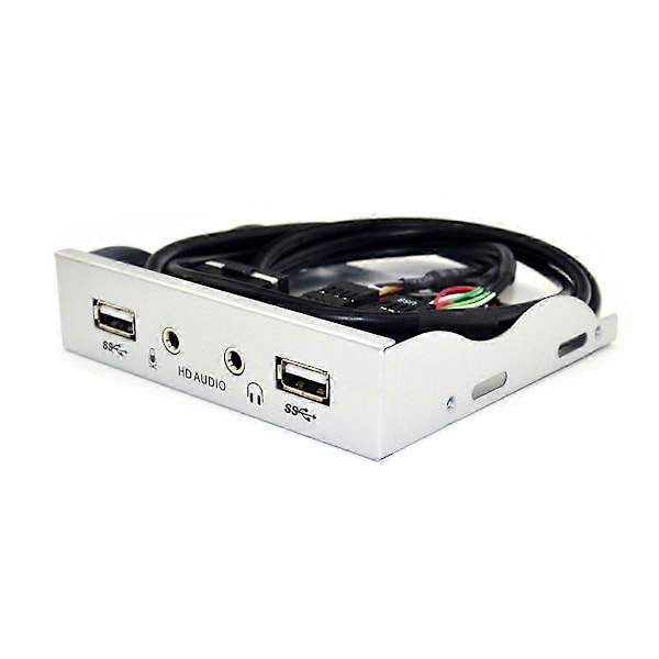 2 Portin USB 2.0 HUB Jakaja 3.5 tuuman Levykeasema HD Audio 3.5mm Kuulokeliitäntä Etupaneeliteline Compu Edition 2:lle