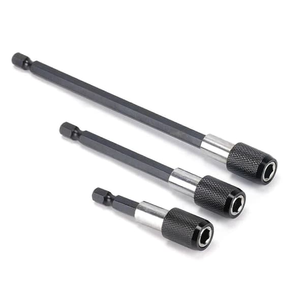 3 stk. Skruetrækkerforlængerbits Quick Release 1/4 Hex Shank Holder Borebit Magnetisk