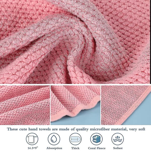4 stk. Børne Håndklæde Sødt Dyr Vaskeklud Mikrofiber Absorberende Håndklæder