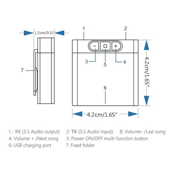Trådløs Lydadapter Bluetooth 5.0-kompatibel Modtage- og Sendekombination