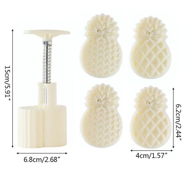 Plast Mooncake Form Ananas Stempel Kakeform Cookie Cutter for Midt-Høst