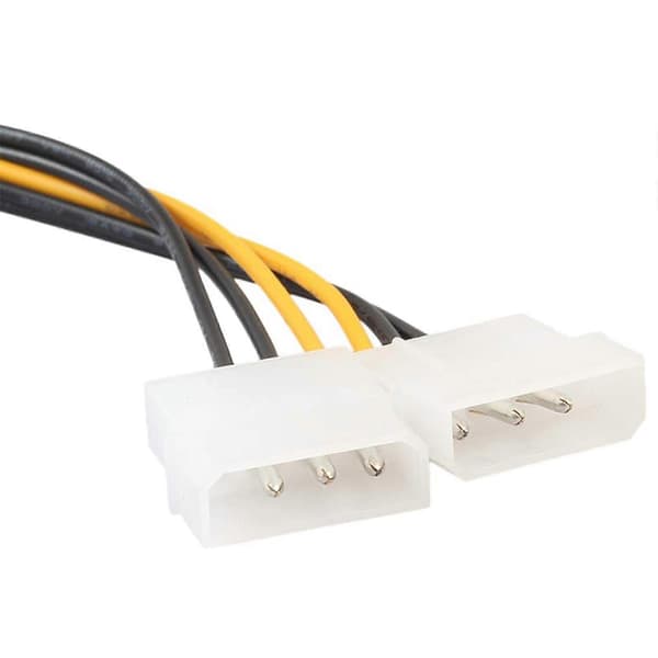 2 STK PCI-E 6-pin til Dobbelt 4pin Strømsplitterkabel Grafikkort (6-pin/2x4-pin)