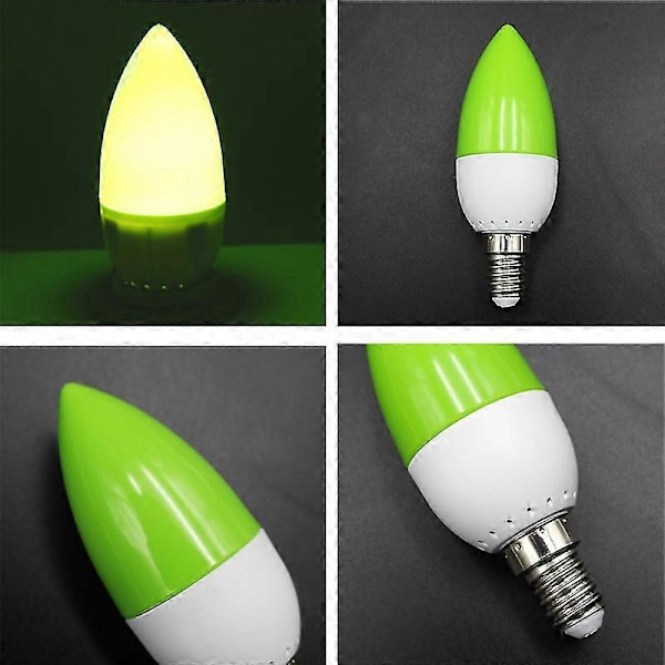 E14 LED Farve Lysestage Pære, Farve Lysestage Lys, Grøn (sammenfiltring)