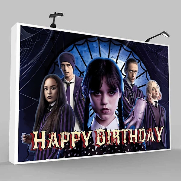 5x3ft Wednesday Addams Fotografering Vinyl Fotobakgrunn For Barn Bursdagsfest Baktepper Dekor (wednesday)