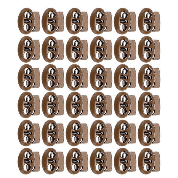 30 stk. Fjeder Snorelås Multifunktionel Dobbelt Hul Fjeder Toggle Stopper til Snørebånd Snore Paracord Tasker Tøj Brunlighed
