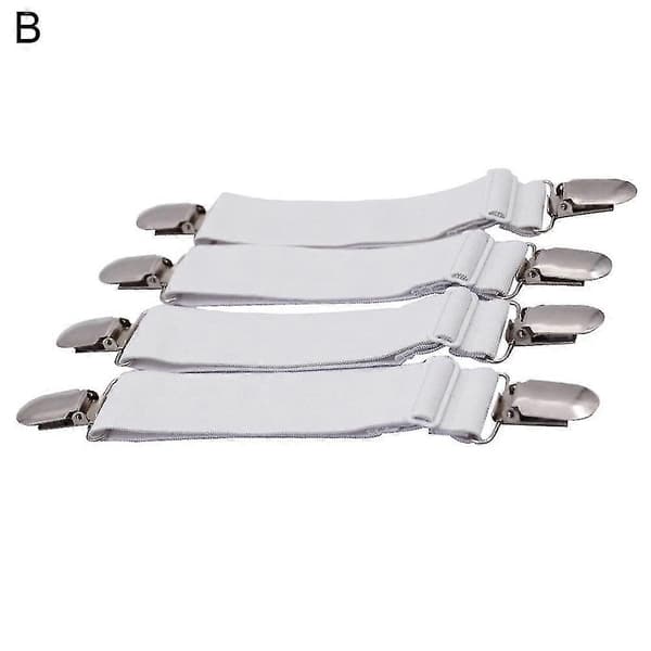 4 stk./sett Madrasspledd Elastisk Festebelte Lakenklemmer Holdere Fester