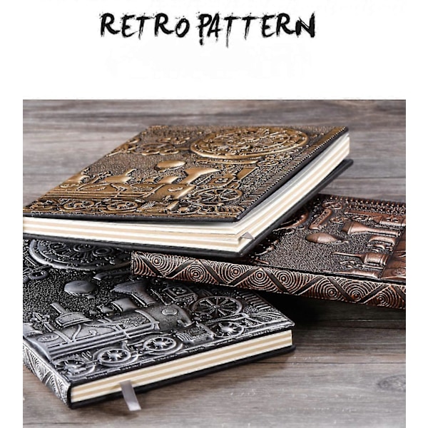 A5 Dagbog Håndlavet Hardcover Præget Retro Notesbog Business Retro Håndlavet Pu Læder Rejsedagbog Skrive Notesbog
