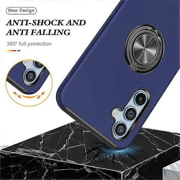Kompatibel med Samsung Galaxy S23 FE Cover Ring Støtteben Telefon Bagside Cover Blue