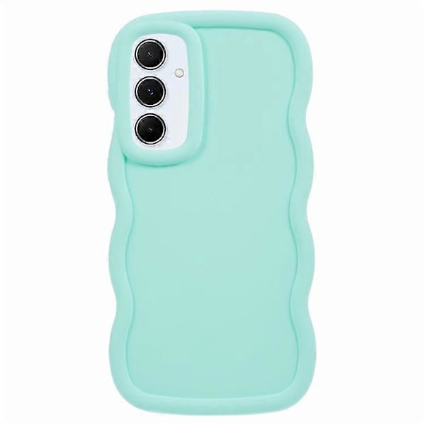 WANLONFENG XL -sarjan yhteensopiva Samsung Galaxy A05s 4G -kotelo Aaltoileva reuna TPU-suojus karkaistulla lasikalvolla LightBlue