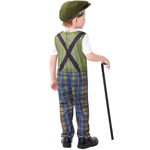 Kids Boy Grandpa Cosplay-asu 100 Days of School Halloween Old Man -asu L