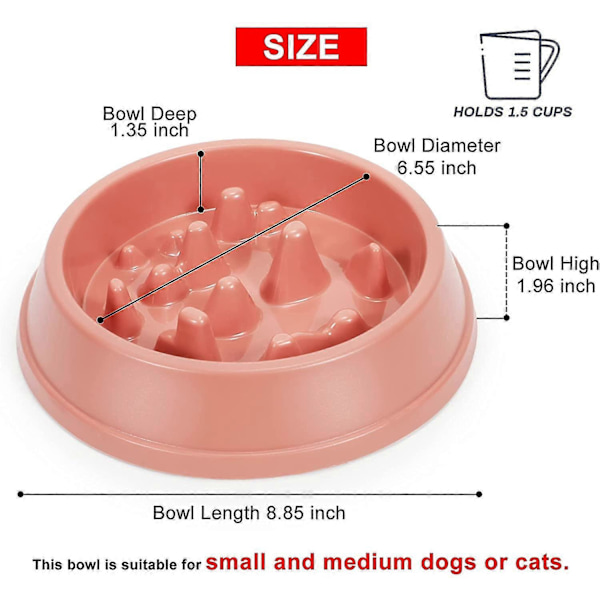 Langsom Foderhundeplade Velegnet Til Små Og Mellemstore Hunde Og Katte Skridsikker Langsom Mad Sund Hvalpe Skål Puslespil Maze-pink