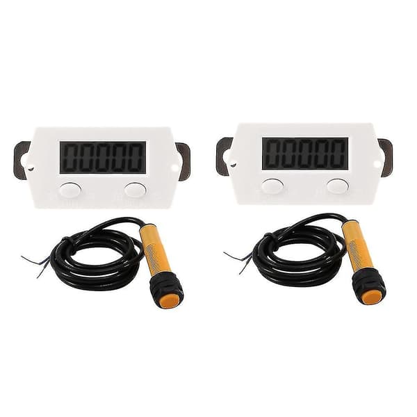 2x LCD Digital 0-99999 Teller 5 Sifre Pluss Opp Måler + Nærhetsbryter Sensor Med Magnet