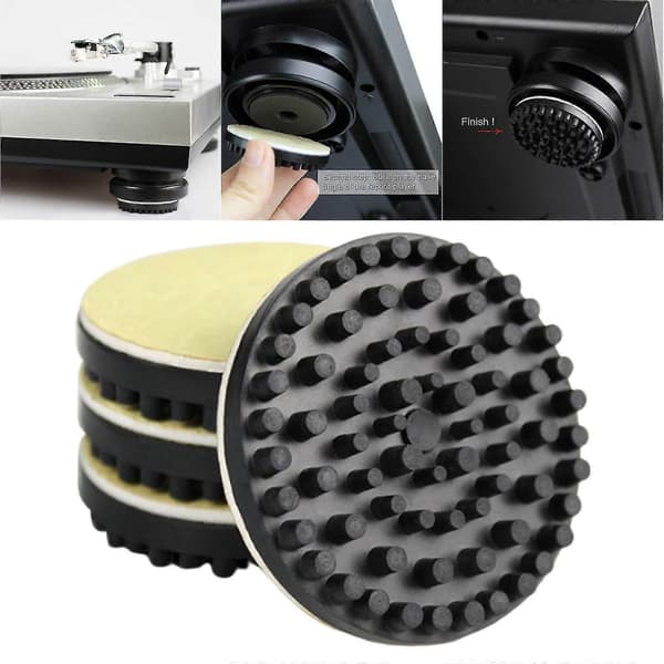 4 stk. Drejeskive Isolationsfødder Vibrationsabsorption til Vinylpladespiller