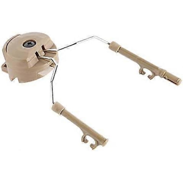 Hjälmskenadapter 2st Plast+Stål Hjälm Arc Skena Upphängning Headset Stöd För Peltor Comtac I och Comtac II (Färg : Tan)
