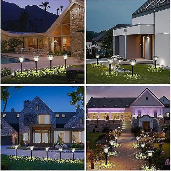 1 par Dekorativt Lys Til Have Gårdsti Led Regntæt Solcellelampe