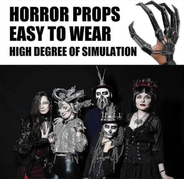 Halloween Artikulerede Fingerhandsker Fleksible Led Skelet Hænder