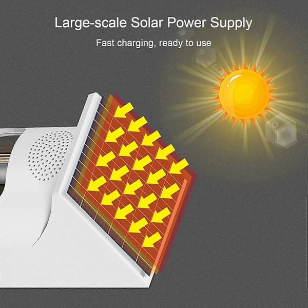 Solenergi Rörelsesensor Inomhus Rörelsesensor Utomhus med Fjärrkontroll, Trådlös Infraröd Närvarodetektor, 100 dB Ljud och IP67 Vattentät, Al