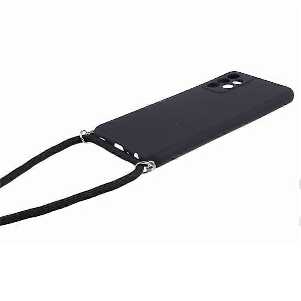 Kompatibelt Skal för Samsung Galaxy A52 4G / 5G / A52s 5G, Exakta Utskärningar, TPU-skydd med Långt Snöre Black