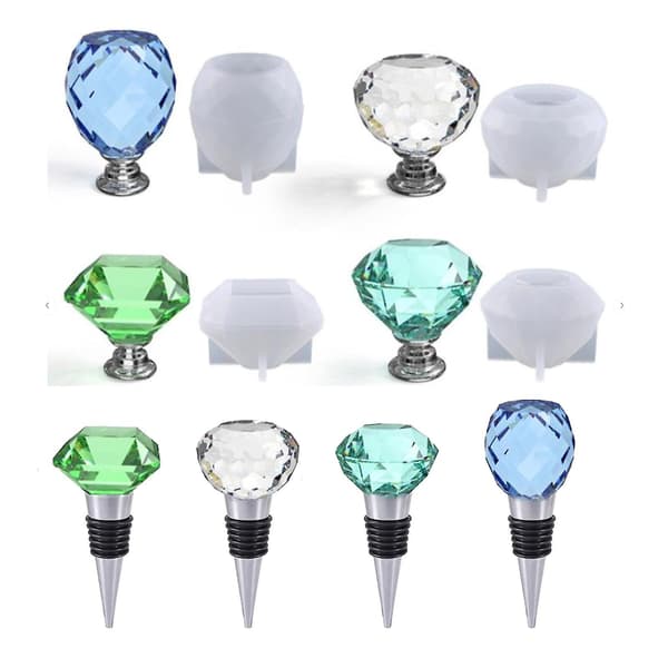 Resinforme Vinflaskeprop Krystal Epoxy Silikoneform Til Diy Støbning-fg