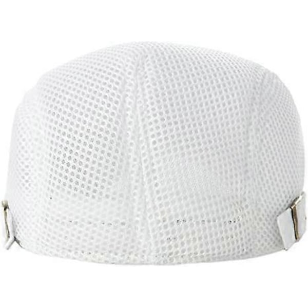 Herr Andningsbar Mesh Sommarhatt Justerbar Newsboy Basker Ivy Hatt Platt Hatt