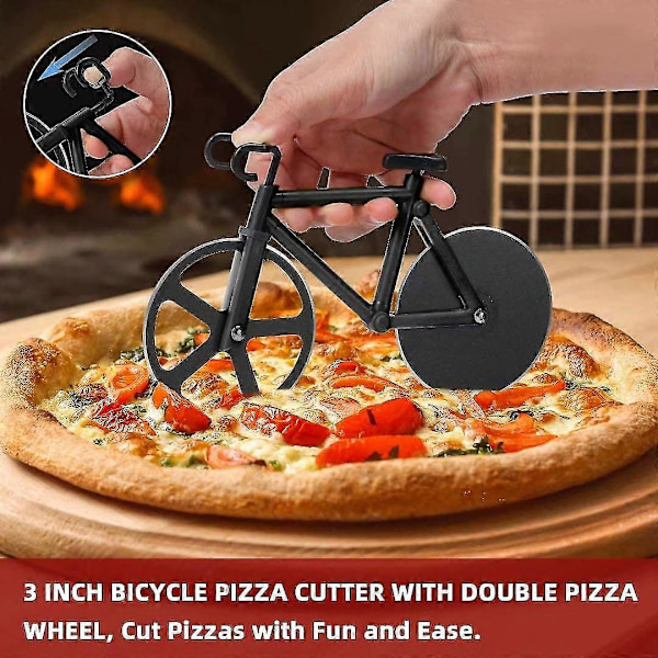 Sykkel Pizza Kutter Hjul Morsomme Innflyttingsgaver (svart)