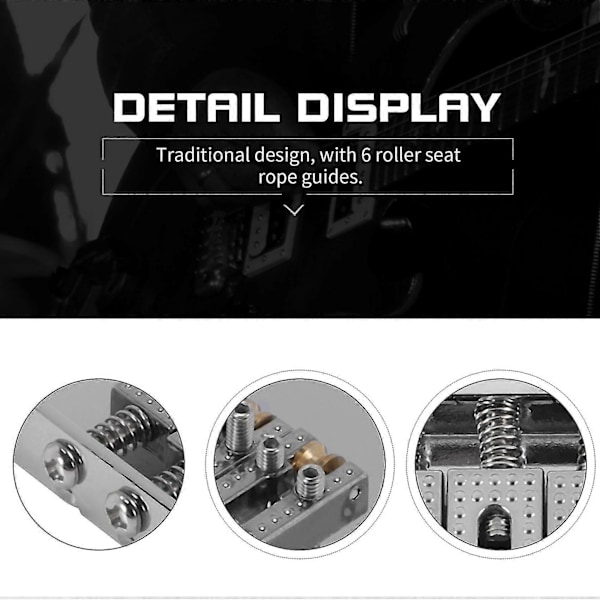 6 Roller Saddle 6-strängad Humbucker Gitarrstall för Tele Gitarr (Krom)