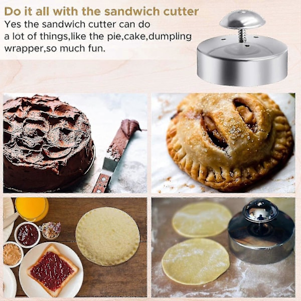 Sandwich Cutter og Forsegler til Børn, Rund Sandwich Cutter i Rustfrit Stål, Sandwich Forsegler og Skorpefjerner, Sandwich Maker, Sandwich Cutter til Fremstilling