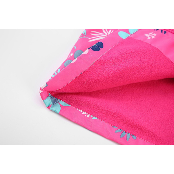 Lasten tyttöjen tuulitakki hupullinen fleecevuorattu koko vetoketjullinen takki color 4 120-M