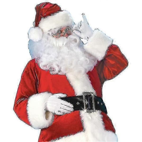 Julemandskostume til mænd, voksen julemandskostume, julemandssæt 7pcs L