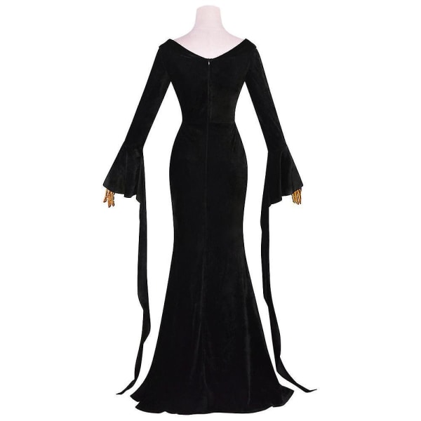 Elokuva Morticia Cosplay -asu Keskiviikko Addams Perhe Cosplay Univormu Mekko Musta Peruukit Naisille Halloween Carnival Anime Rooli Z Only Dresses M