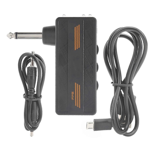 Plug Amp Elektrisk Gitarr Hörlursförstärkare Laddningsbar Portabel Distortion Effekt CA?101