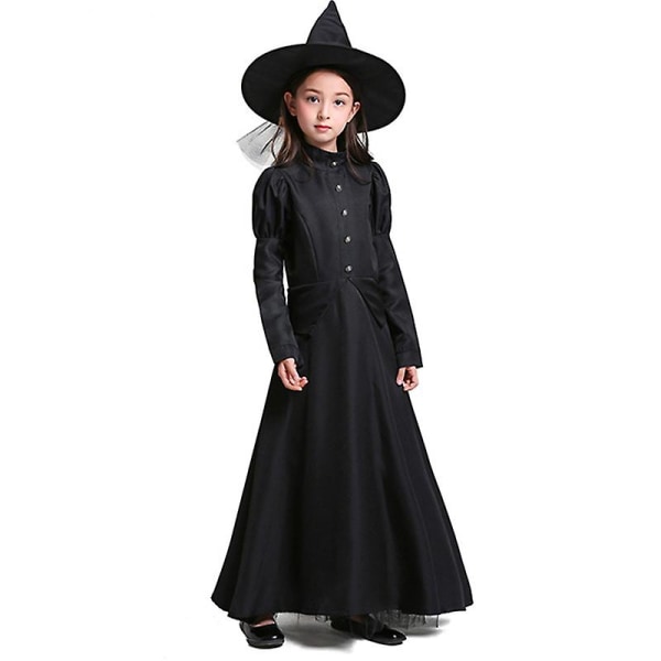 Flera flickor Klassisk svart häxa kostym Devil Spöke Tyll Bokvecka Rollspel Cosplay Carnival Halloween Fancy Party Dress Black 03 L