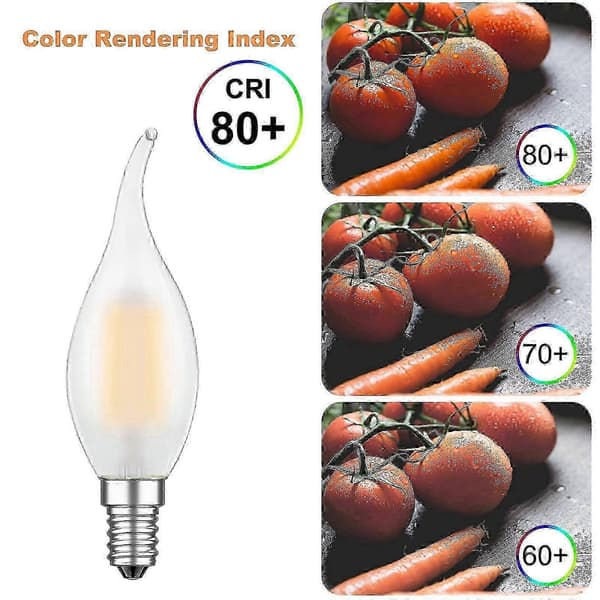 Frostat glas E14 dimbara LED-kronljuslampor 4W, 10 st 2700K varmvit lampa