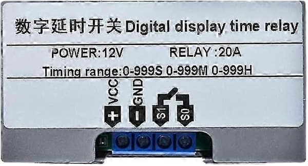 12v Tidsrelæ 12 Volt Timer Relæ Udendørs 10a Digitalt Sluk-relæ Justerbar Gave
