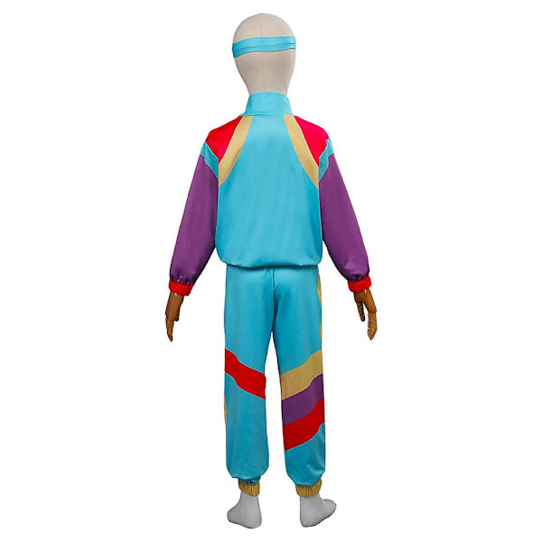 Lapset Retro 80-90-luku Hip-hop Disco Cosplay Dance Takki Takki Housut Pääpanta Set Lasten Pojille Vintage Halloween-asu A 130