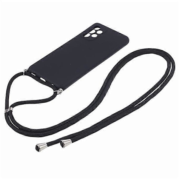 Kompatibelt Skal för Samsung Galaxy A52 4G / 5G / A52s 5G, Exakta Utskärningar, TPU-skydd med Långt Snöre Black