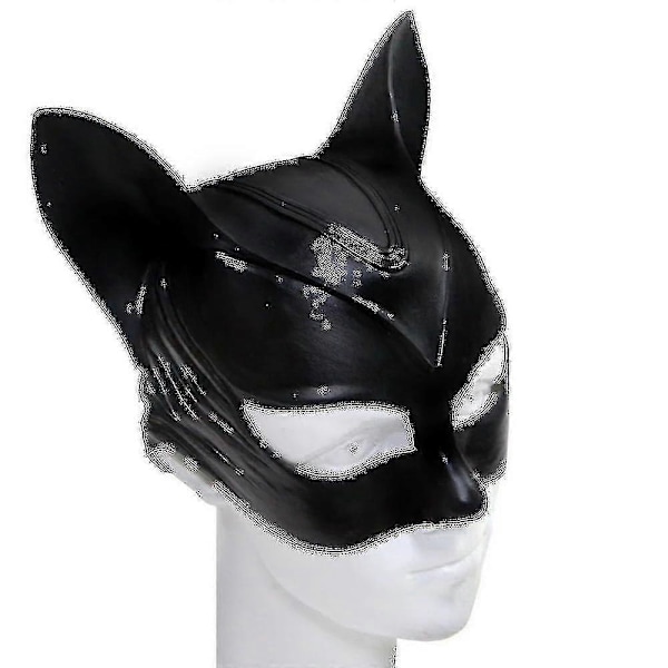 Dame Cat Selina Kyle Maske Bruce Wayne Kostyme Latex Fancy Voksen Halloween