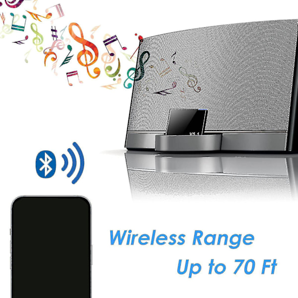 I-wave 30 Pin Bluetooth 5.1 Audio Receiver Musik Mini Trådløs Adapter Til 30pin Jack Analog Højttaler