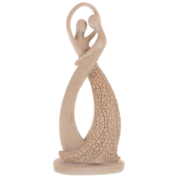 Abstrakt Par Skulptur Harts Kram Skulptur Vänner Gifta Sig Vardagsrum Dekoration Khaki 20.50X8.80X6.40CM 1-pack