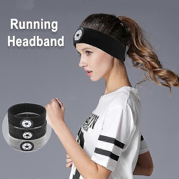 Sportshodebånd med LED-lys, Unisex-gaver til menn og kvinner, løpehodebånd
