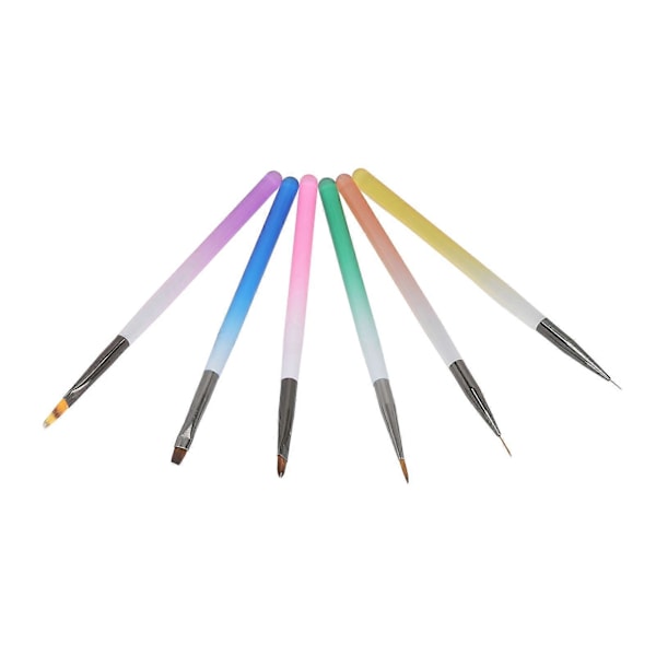6 st Nagelkonst Penslar Set Professionell Exakt Målning Nagelkonst Design Penna Målningsverktyg för Hemmamanikyrer Nagelsalonger