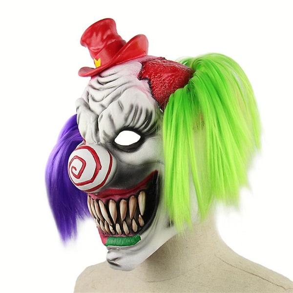 Skräck Clown Latex Mask Skrämmande Grimas Vuxen Helt huvud För Halloween Maskerad Fest Kostym Cosplay Fancy Dress Rekvisita