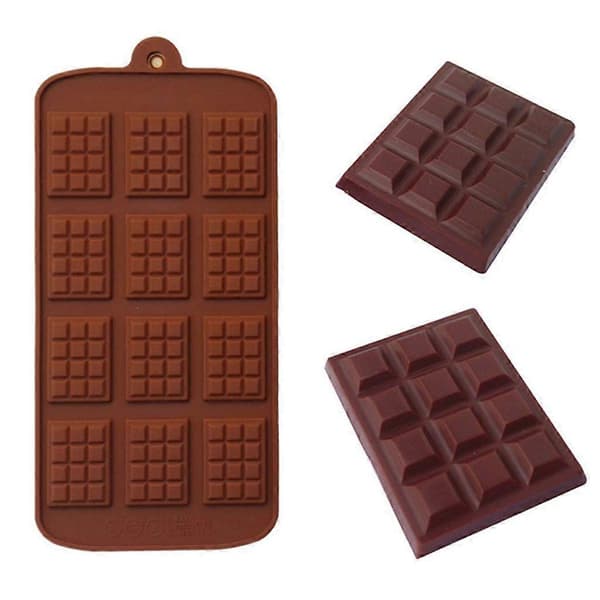 12 Gitter Silikone Chokolade Kage Budding Form Køkken Bage DIY Værktøj Tilbehør