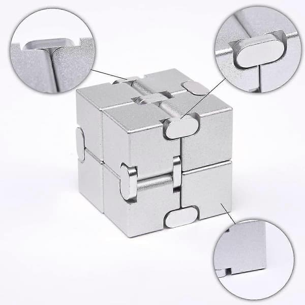Fidget Cube Ny Version Fidget Fingerlegetøj - Metal Infinity Cube Prime Til Stress- Og Angstrelief/ADHD, Ultra Holdbare Sensoriske Gaver Til Voksne Og