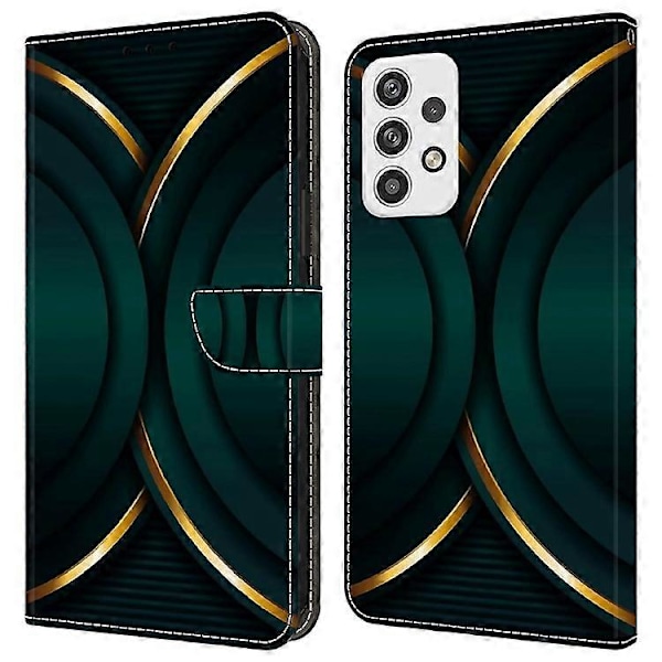 Yhteensopiva Samsung Galaxy A23 5G (Globaali versio) Nahkainen lompakkokotelo 3D-kuviolla ja jalustalla Gold