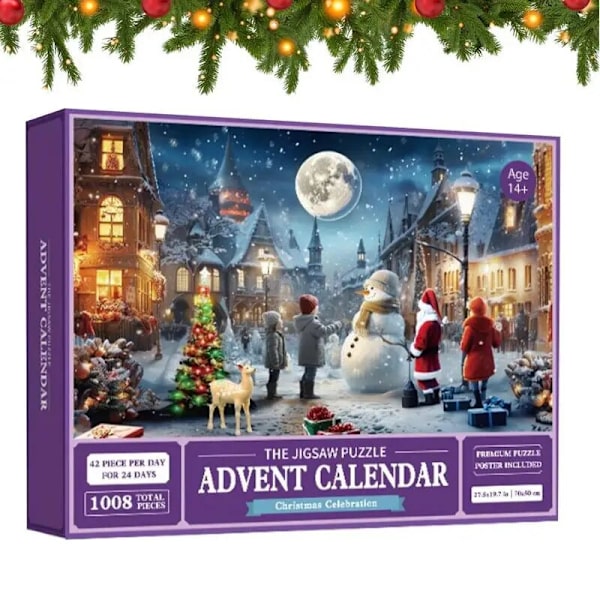 24 delar 1008 bitar Adventskalender 2023 Pussel Problemlösning Färdighetsspel Hand Eye Coordination Pusselmysterium Christmas community